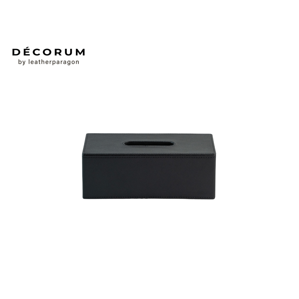 กล่องหนังใส่ทิชชู่ Decorum 28.5x14x10 cm สีดำ_0